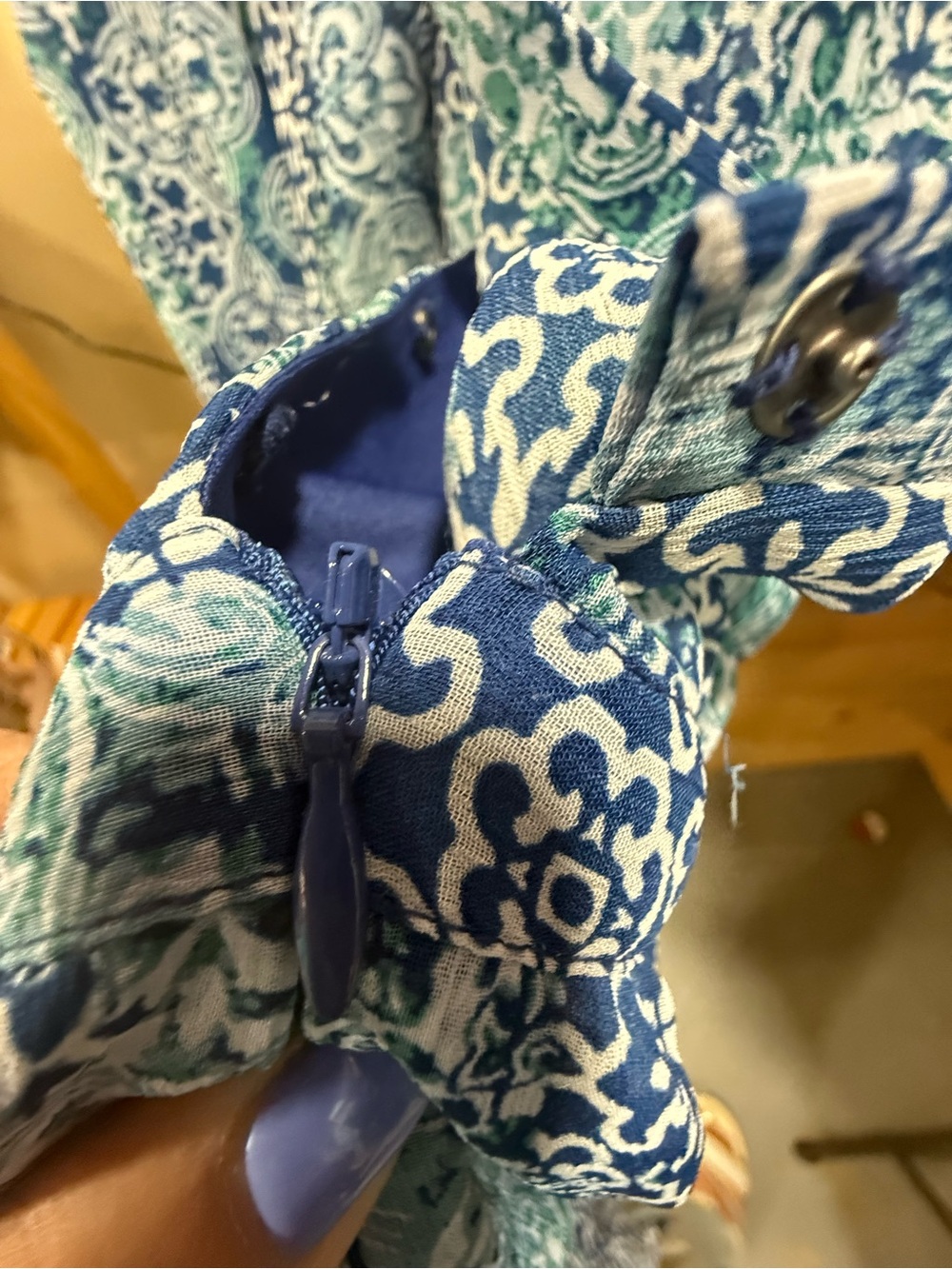 Banana Republic Blue Paisley Print Mini Dress - Picture 9 of 10